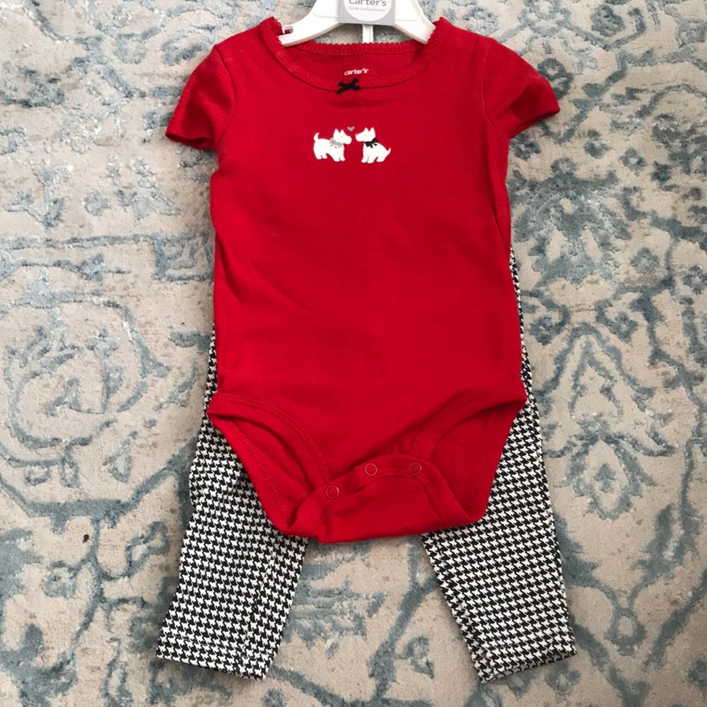 New! Baby Girl’s Onesie and Plaid Pant Set